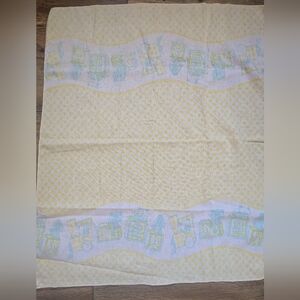 Babycare Receiving Blanket Baby  Blocks Train Puppy Kitty Yellow Set Of 2